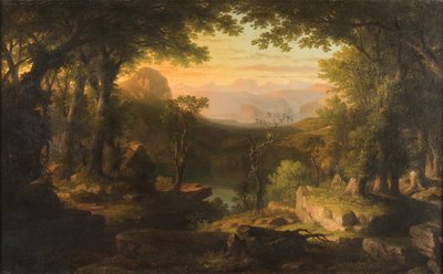 Crepúsculo en el desierto, 1840-70 de Thomas Pritchard Rossiter